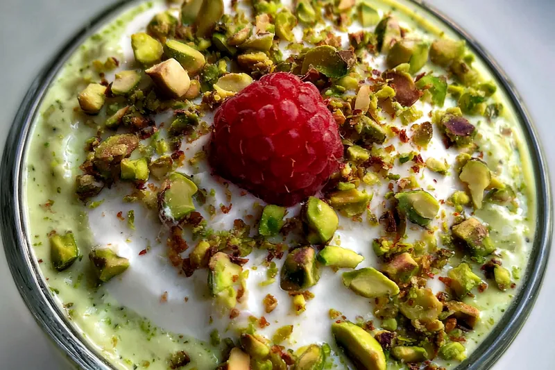 Cooking process for Creamy Pistachio Oatmeal Delight