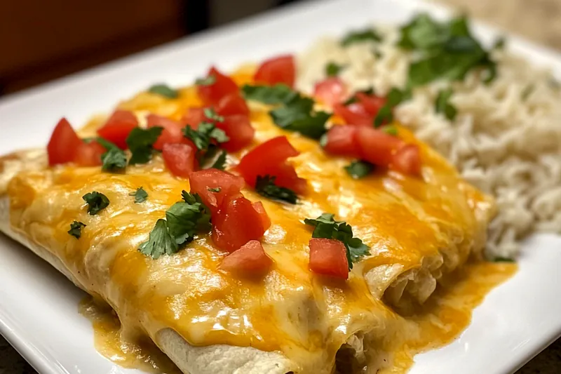 Chef Mitchell skillfully rolling the Creamy Queso Chicken Enchiladas, showcasing the preparation process.