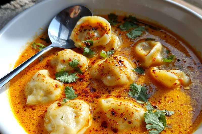 Cooking process for Creamy Thai Dumpling Delight