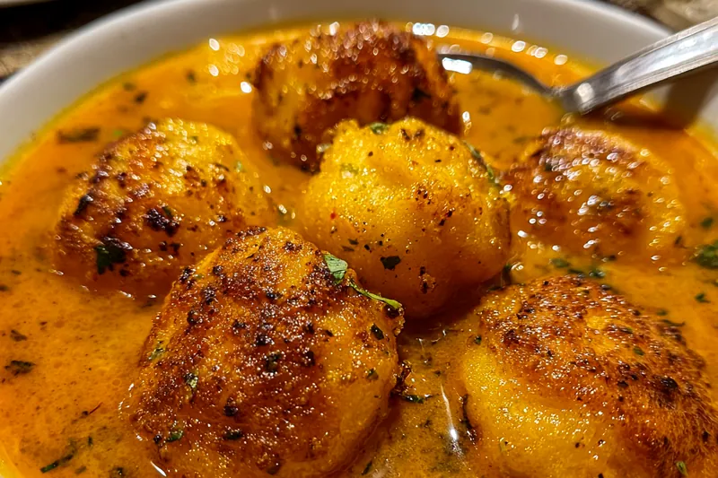 Cooking process for Creamy Tomato Dumpling Delight