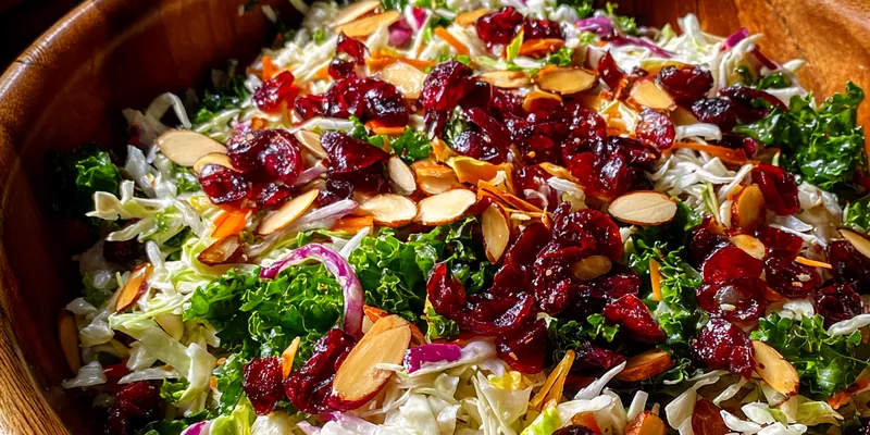 Delicious Crisp Colorful Slaw Salad served on a plate