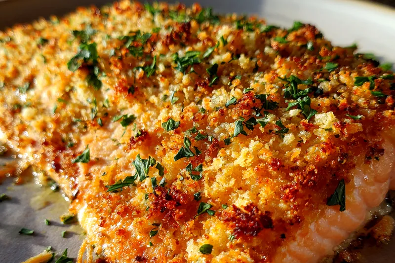 Cooking process for Crispy Baked Salmon Fillet