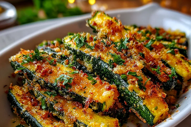 Cooking process for Crispy Baked Zucchini Sticks