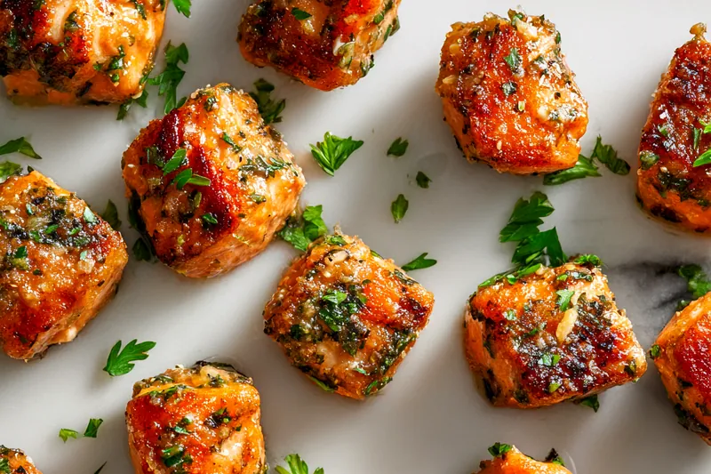 Fresh ingredients for making crispy salmon bites