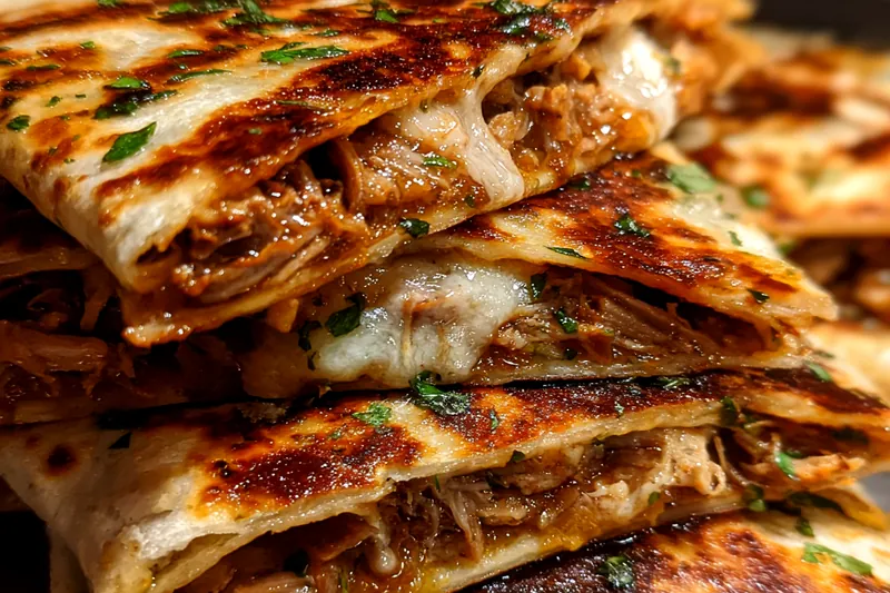 Cooking process for Crispy Cheese Meat Quesadillas