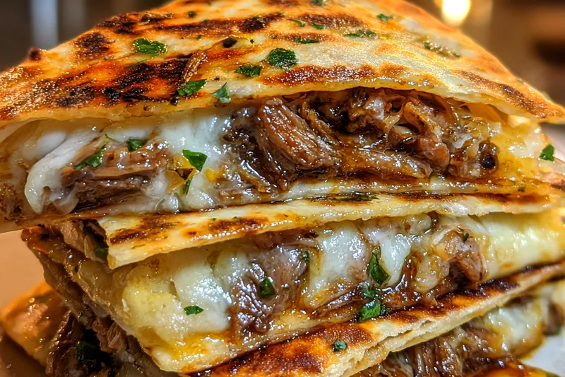 Fresh ingredients for Crispy Cheese Meat Quesadillas