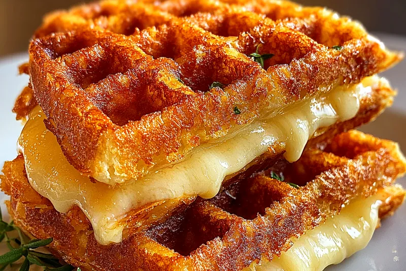 Fresh ingredients for Crispy Cheese Waffle Sandwich