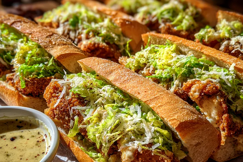 Cooking process for Crispy Chicken Caesar Sandwich