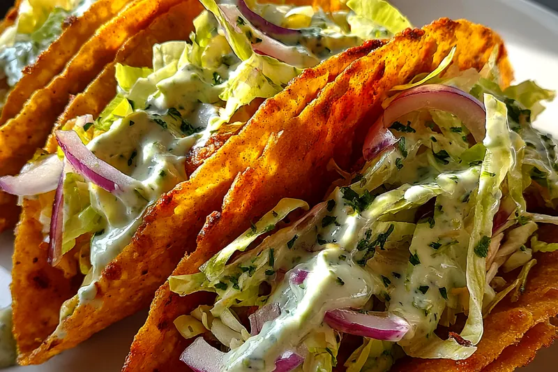 Cooking process for Crispy Chicken Tacos Delight