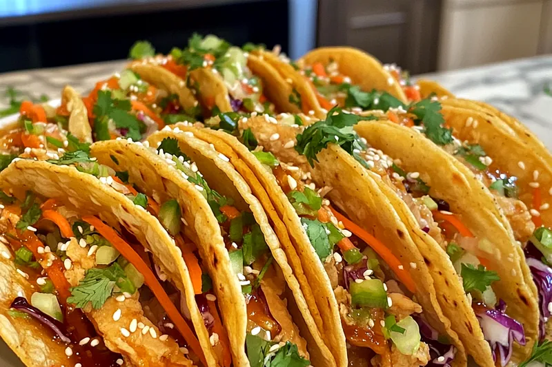 A sizzling skillet filled with crispy fried chicken pieces and wonton wrappers.