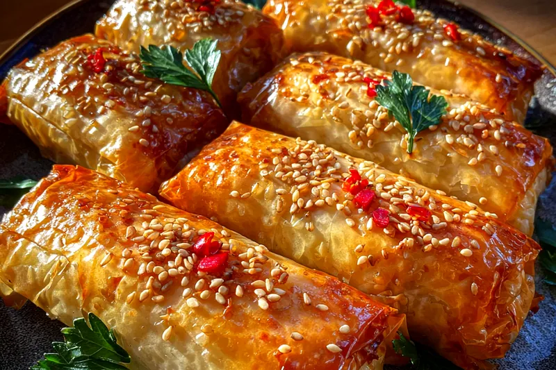 Cooking process for Crispy Feta Cheese Rolls