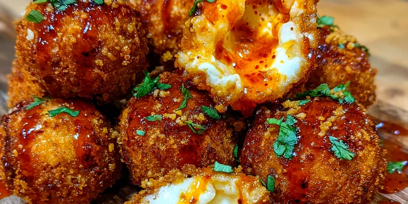 Delicious Crispy Fried Cheese Balls served on a plate
