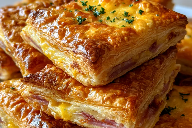 Cooking process for Crispy Ham Cheese Pastries