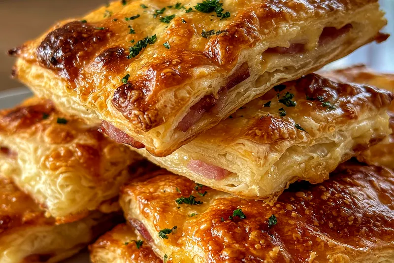 Fresh ingredients for Crispy Ham Cheese Pastries