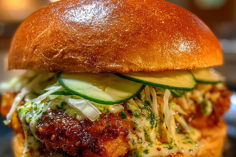 Fresh ingredients for Crispy Herb Chicken Sandwich