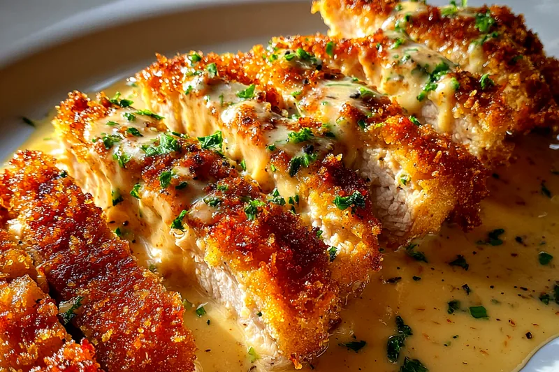 Cooking process for Crispy Parmesan Chicken with Garlic Sauce