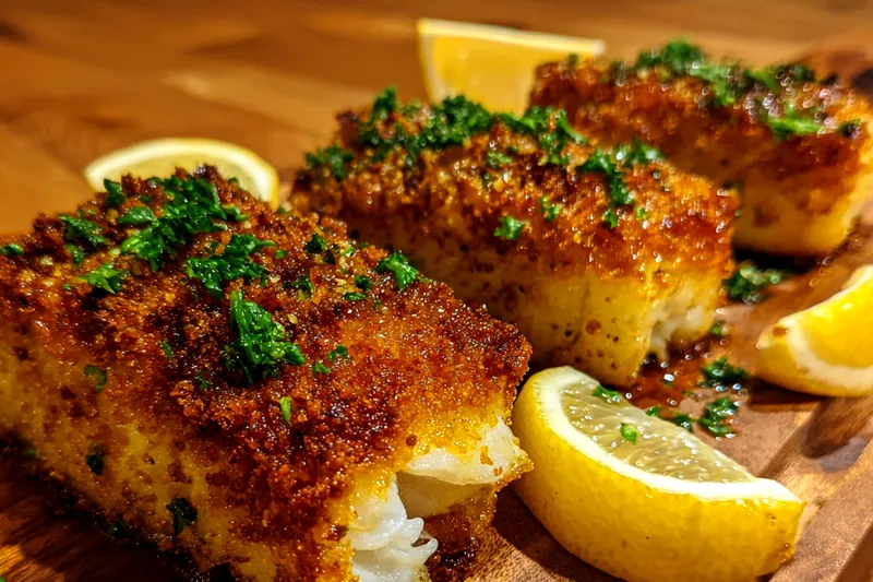 Fresh ingredients for Crispy Parmesan Cod Fillets