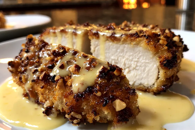 A vibrant and colorful display of all ingredients needed for Crispy Pretzel Chicken Delight.