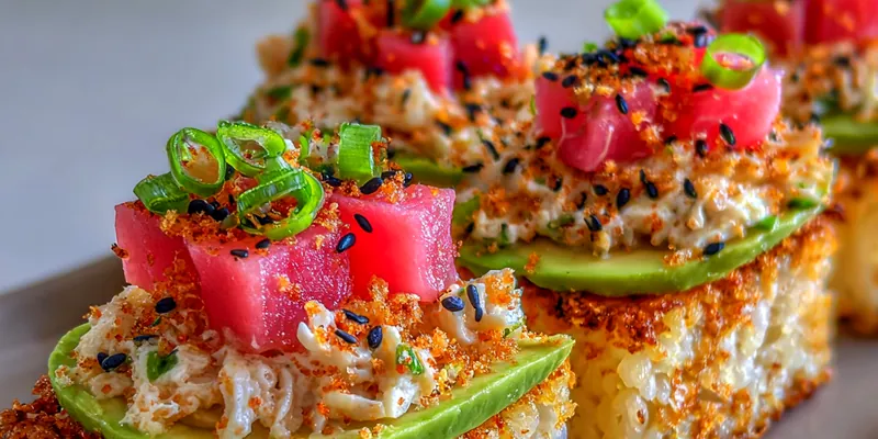 Crispy Rice with Salmon Topping