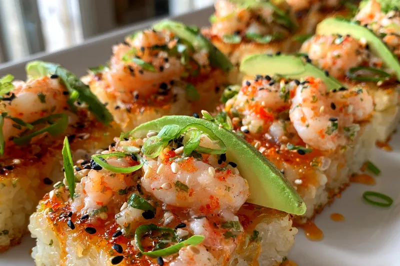 Fresh ingredients for Crispy Rice Seafood Delight