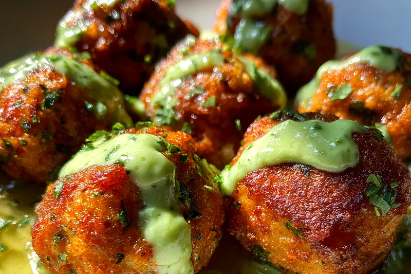 Cooking process for Crispy Salmon Balls with Avocado