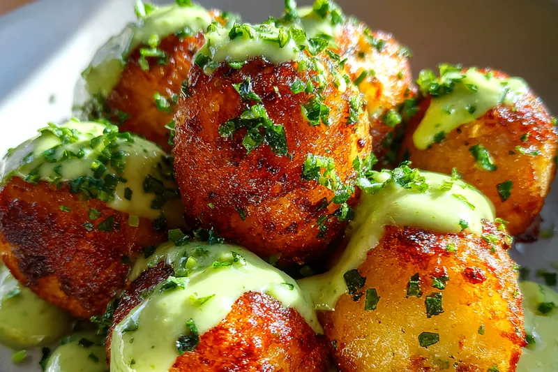 Fresh ingredients for Crispy Salmon Balls with Avocado