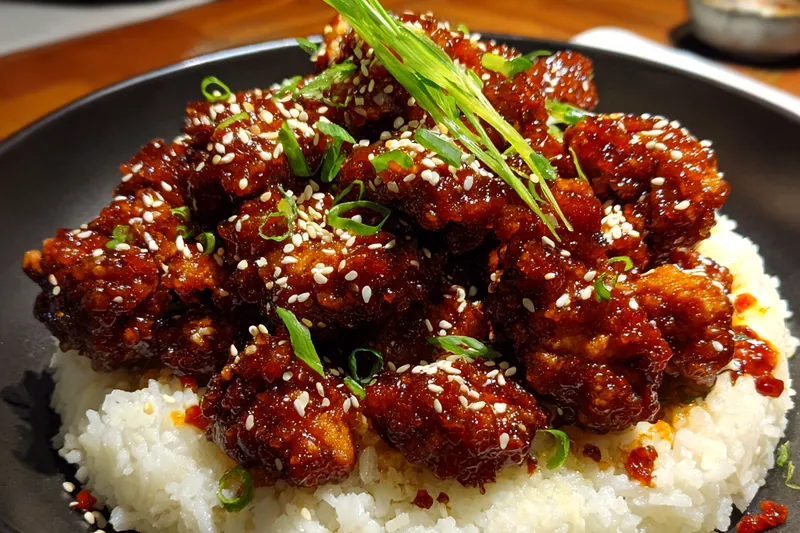 Cooking process for Crispy Sweet Spicy Chicken