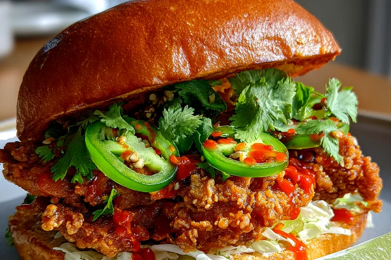 Fresh ingredients for Crispy Thai Chicken Sandwich