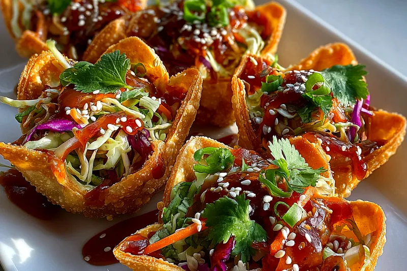Fresh ingredients for Crispy Wonton Tacos