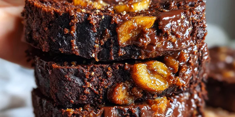 Delicious Decadent Chocolate Banana Bread served on a plate