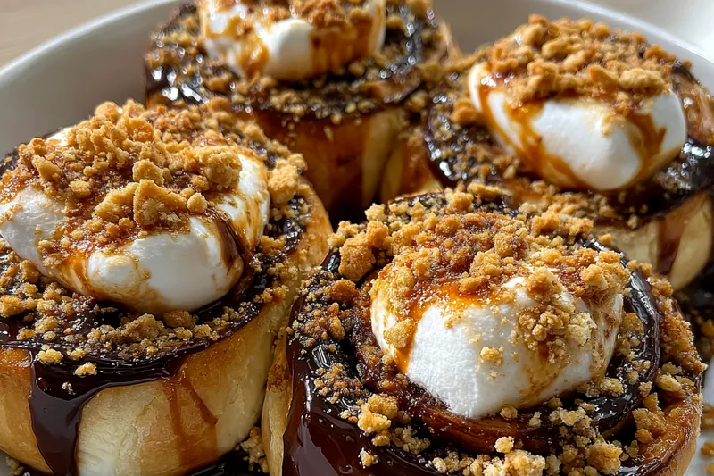 Cooking process for Decadent Chocolate Marshmallow Rolls