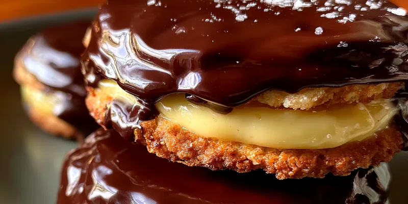 Delicious Decadent Cream-Filled Cookies served on a plate