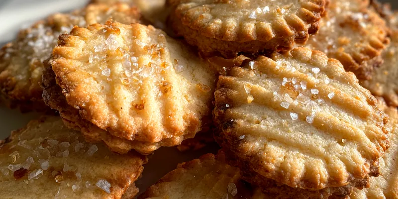 A beautifully arranged platter of Decadent French Butter Cookies, showcasing their golden edges and delicate texture.