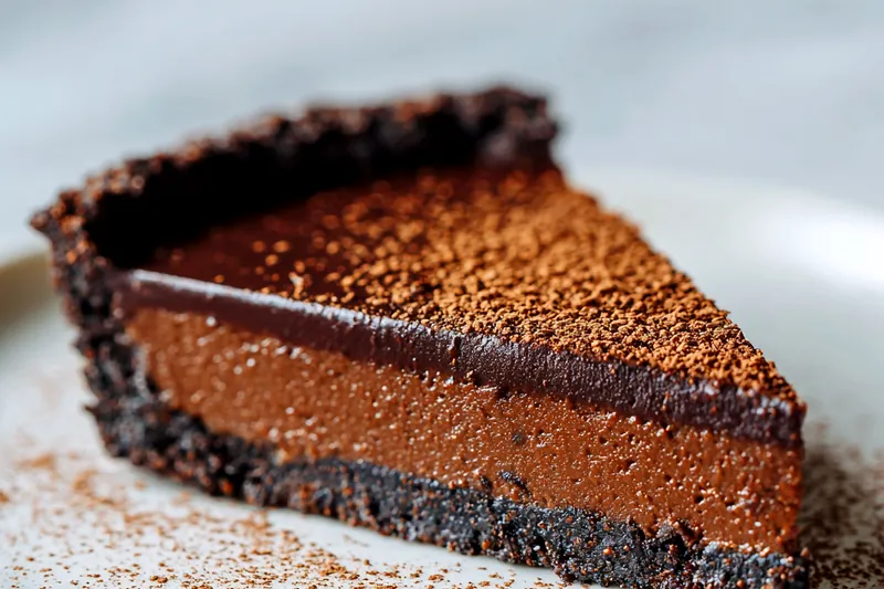Baking ingredients including dark chocolate blocks, gingersnap cookies, heavy cream, and spices arranged on a marble surface