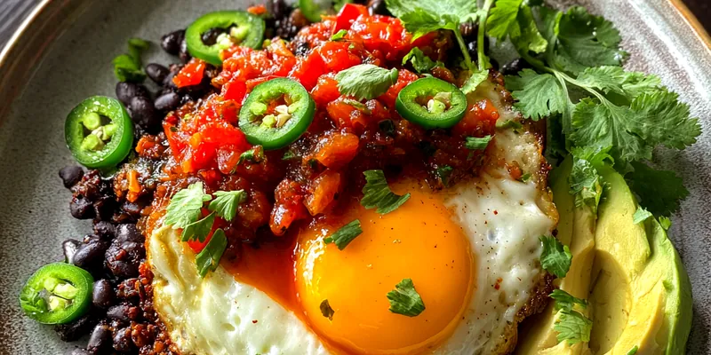 Delicious Delicious Egg and Bean served on a plate