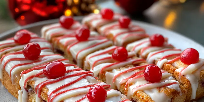 Delicious Delicious Holiday Cherry Bars served on a plate