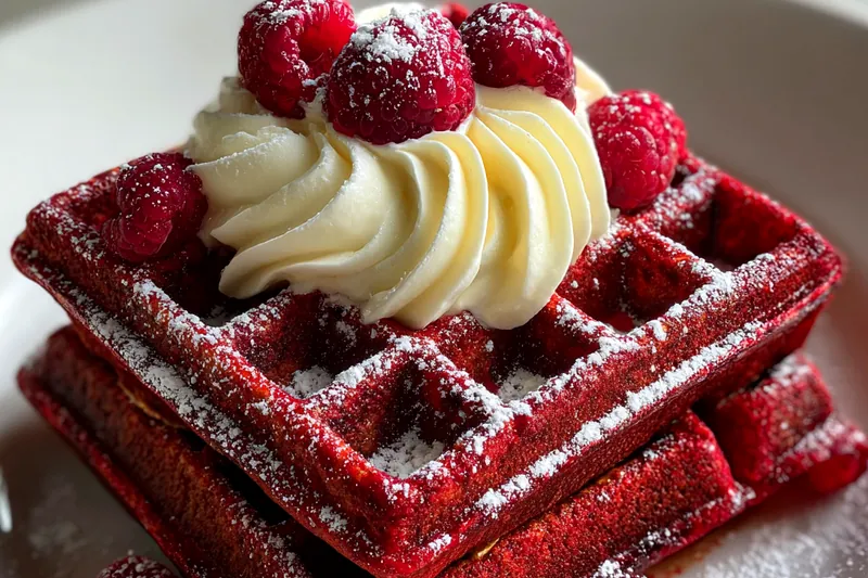 Cooking process for Delicious Red Velvet Waffles