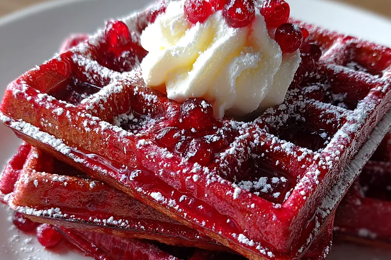 Fresh ingredients for Delicious Red Velvet Waffles