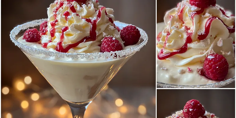 A beautifully styled Elegant Raspberry Cream Cocktail garnished with fresh raspberries and mint.