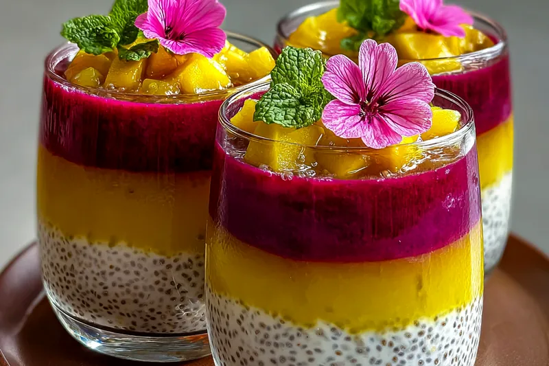 Cooking process for Exotic Chia Fruit Parfait