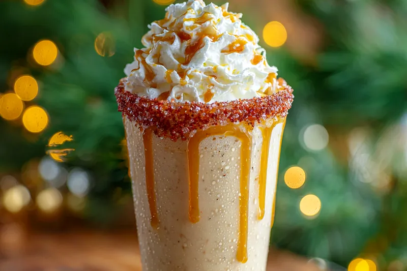 Process of making Festive Christmas Chai Drink, showcasing simmering spices and tea infusion.