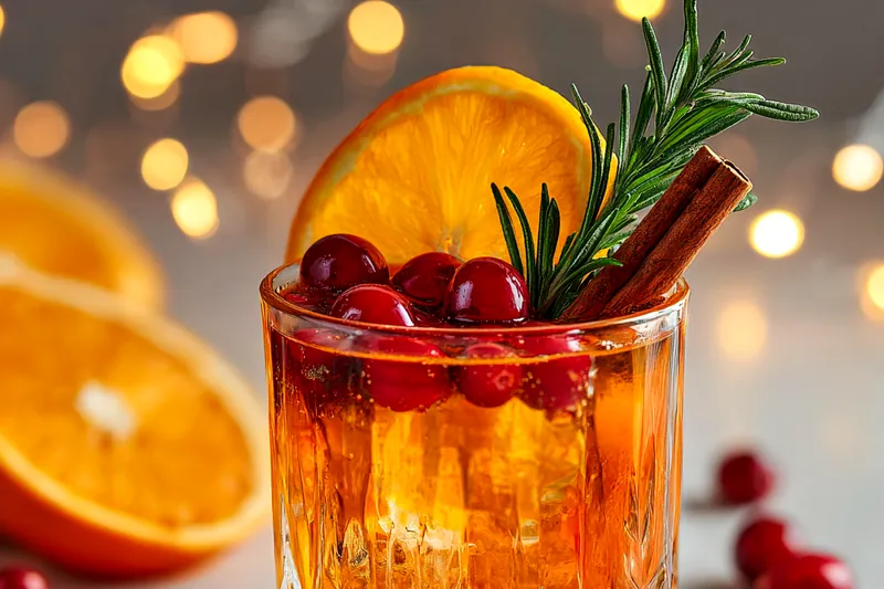 Fresh ingredients for Festive Cranberry Cocktail