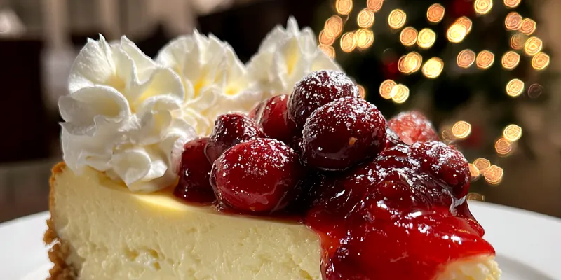 Festive Cranberry Topped Cheesecake