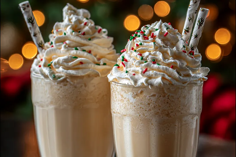 Cooking process for Festive Eggnog Milkshake Delight