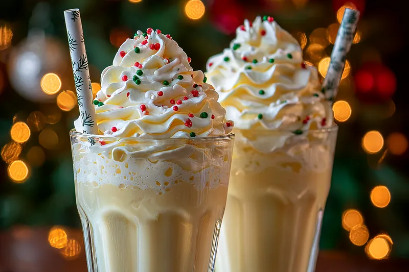 Fresh ingredients for Festive Eggnog Milkshake Delight