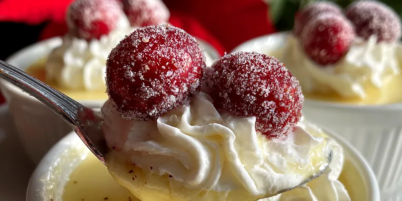 Delicious Festive Eggnog Pudding served on a plate