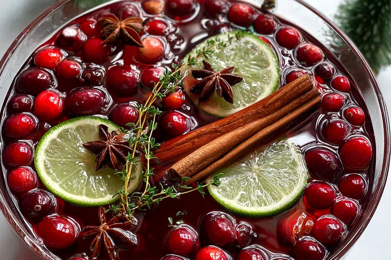 Fresh ingredients for Festive Holiday Punch