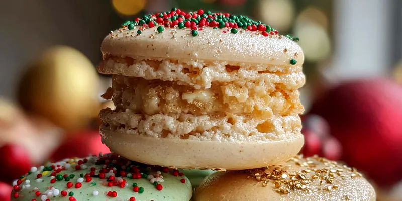 Delicious Festive Macaron Treats Delight served on a plate