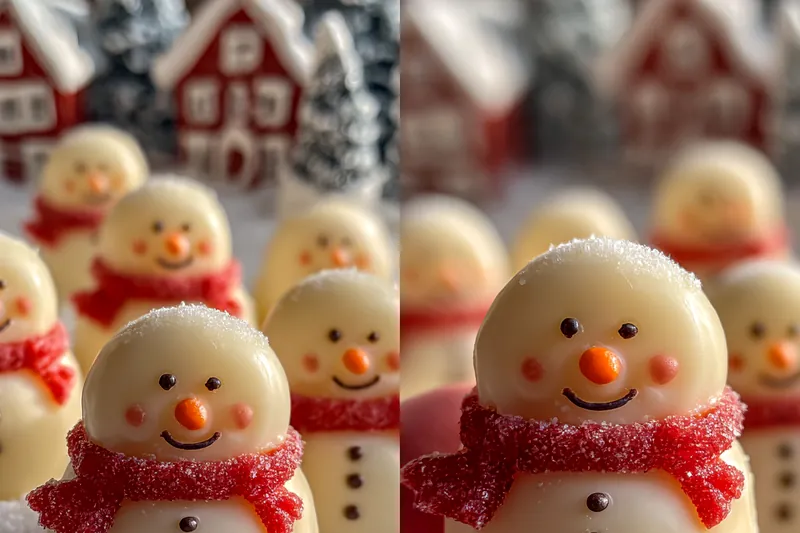 Cooking process for Festive Snowman Treats