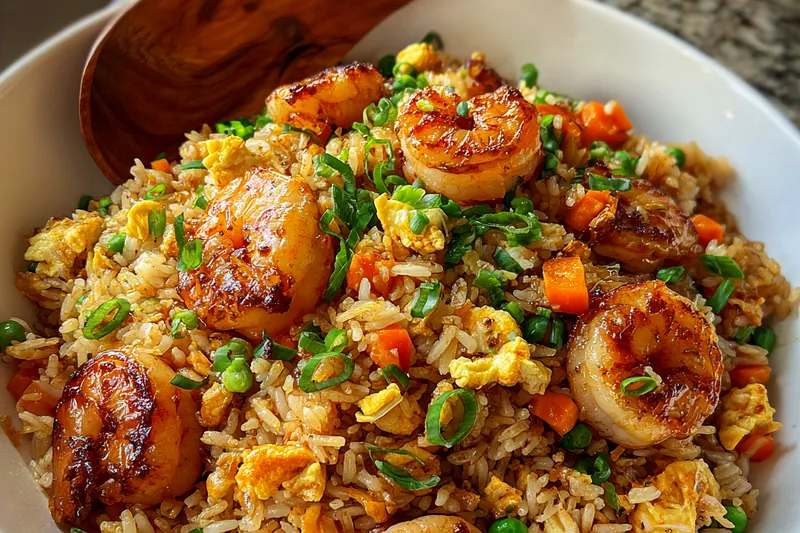 Cooking process for Flavorful Shrimp Fried Rice